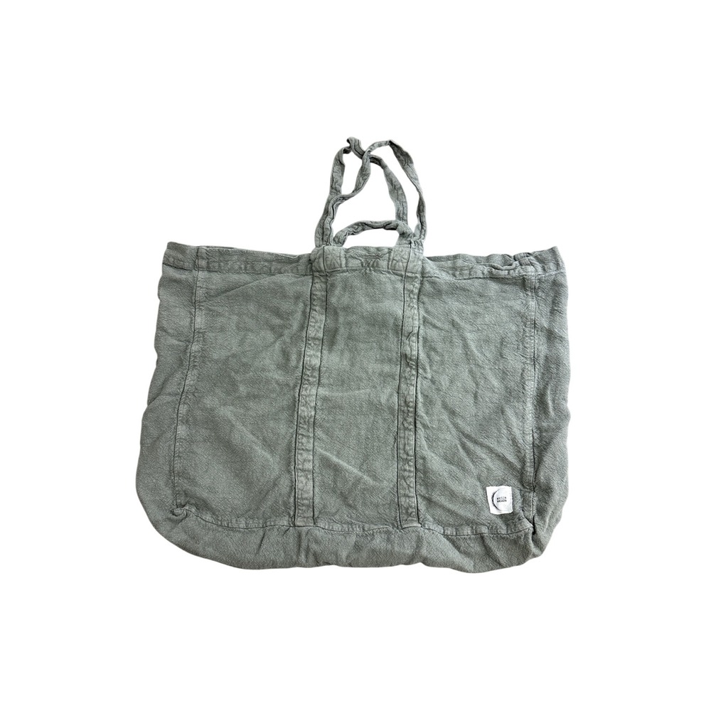 Maison Masarin Oversized Textured Tote Bag Sage Green Large Travel Market Bag